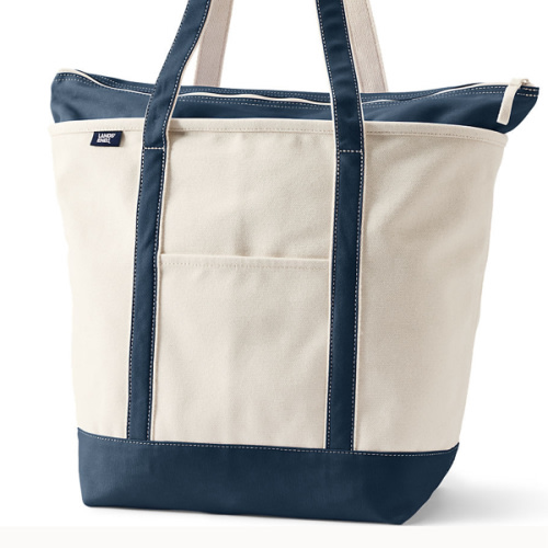 Medium Natural 5 Pocket Open Top Canvas Tote Bag | Lands' End