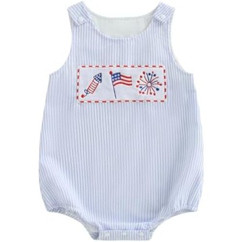 Baby Boy Girl Summer Clothes Golf/Baseball Embroidery Overall Romper Smocked Bodysuit Cute Baby Golf Outfit