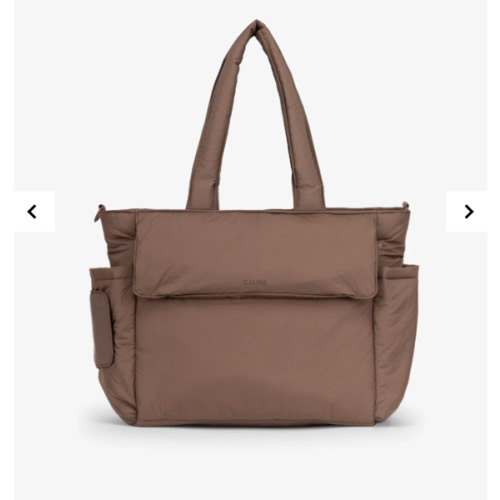 Diaper Tote Bag with Laptop Sleeve - HAZELNUT
