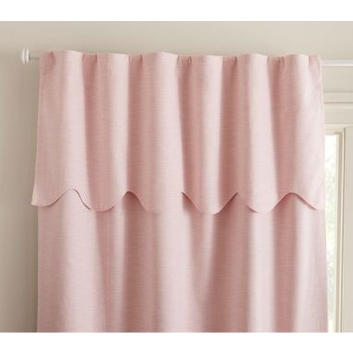 Custom Evelyn Scallop Valance Blackout Curtain, 44x84, Light Pink