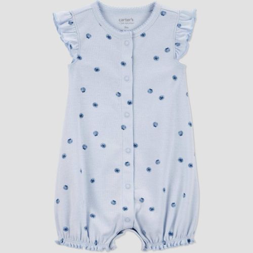 Carter's Just One You® Baby Girls' Ruffle Sleeve Ditsy Floral Romper - Blue Newborn