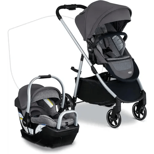 Britax Willow Grove SC Baby Travel System, Infant Car Seat and Stroller Combo with Alpine Base, ClickTight Technology, SafeWash, Pindot Stone