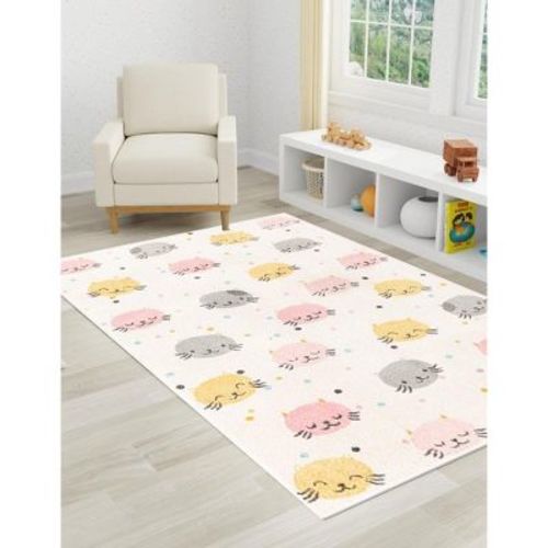 Unique Loom Whimsy Kids Collection Area Rug - Molly (2' 2" X 2' 11" Rectangle Ivory/black)