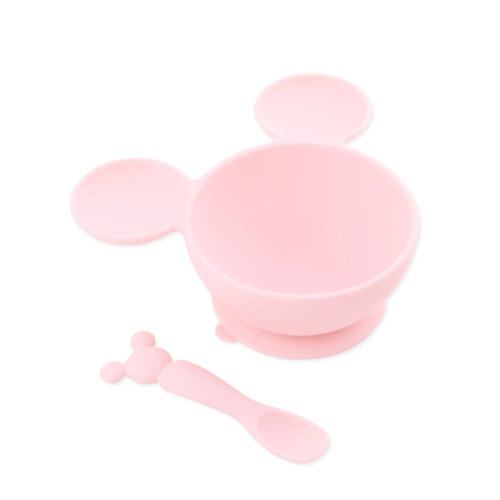 Minnie Mouse Light Pink Silicone Baby Bowl & Spoon Set | Bumkins