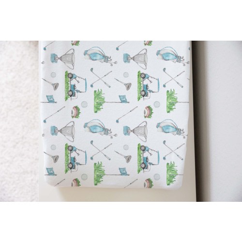 Golf Baby Changing Pad Cover, Sports changing pad, Golf theme baby boy bedding, Golf diaper pad Sports nursery, New baby gift Little Golfer