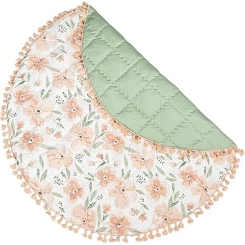 Crane Baby Activity Mat, Baby Play Mat for Boys and Girls, Pink Floral, 40" x 40", Baby Must Haves, Infant Play Mat, Tummy Time Baby Floor Mat, Kids Play Mat, Tummy Time Mat, Baby Girl Play Mat