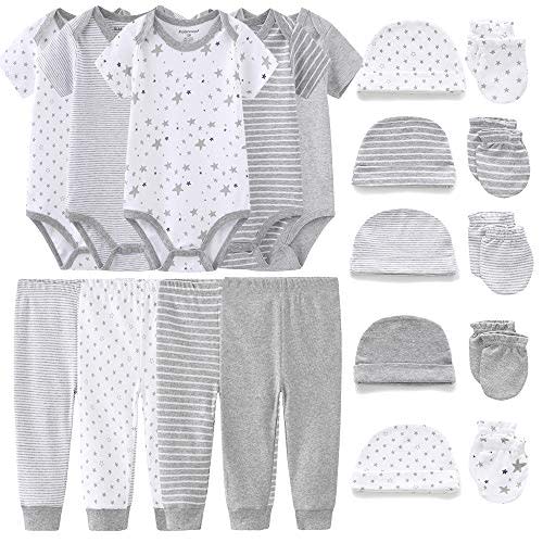 Kiddiezoom Unisex Baby Layette Essentials Giftset Clothing Set 19-Piece For Newborn Baby