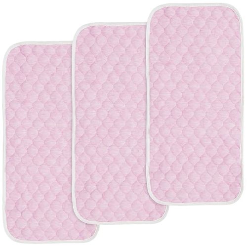 BlueSnail Quilted Thicker Waterproof Changing Pad Liners, 3 Count(Pink)