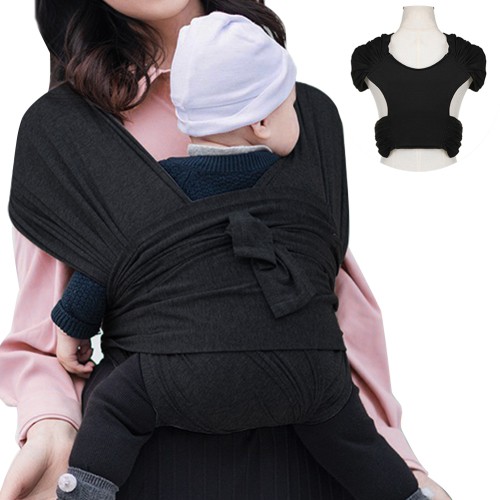 BCOOSS Baby Wrap Carrier for Newborn Stretchy Front and Hip Baby Sling Perfect for Infant to 35 lbs Toddlers Black