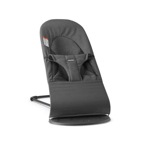 BabyBjörn Bouncer Balance Soft, Dark Gray, Woven/Jersey, Tri-Fabric | 2-in-1 Adjustable Baby Bouncer Seat and Toddler Chair, Newborn to Toddler (8-29 lbs), 4 Positions, Lightweight & Portable