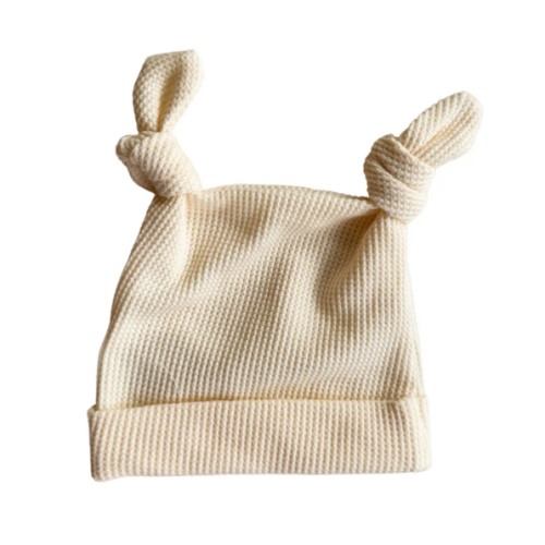 Double Knot Beanie | Cream Waffle
