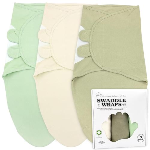Bublo Baby Swaddles for Newborns – 3-Pack Infant Swaddles 3-6 Months – Adjustable Swaddle Sleep Sack – Soft Organic Cotton Baby Wrap for Safe & Cozy Sleep (Pastel Green)