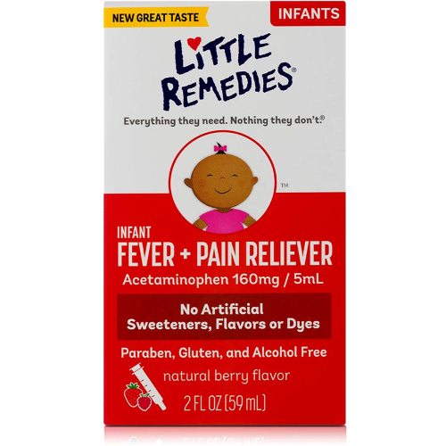 Little Remedies Infant Fever & Pain Reliever with Acetaminophen, Grape, Natural Berry Flavor,2 Fl Oz - 2 Fl Oz (Pack of 1)