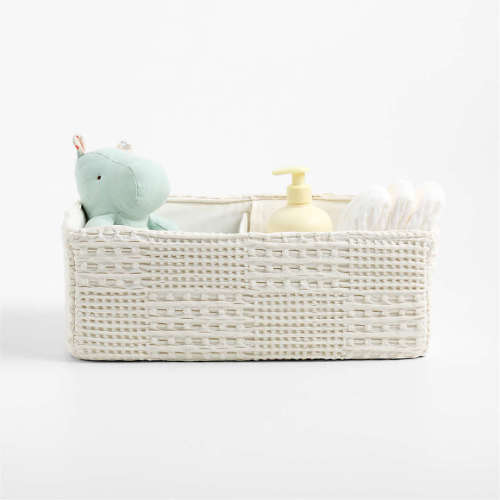 Nella White Diaper Organizer