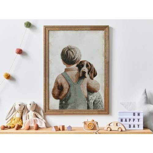 German Shorthaired Pointer Nursery Decor, German Short Haired Pointer Art, Boy and Dog Art Print, Dog Portrait, Printable Dog Nursery Art