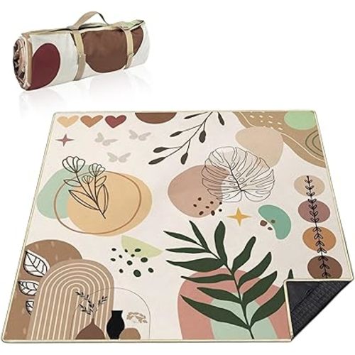 Extra Large Picnic Blankets Waterproof Foldable (80 "x 80") Beach Blanket Waterproof Sandproof,3-Layer Thicking Mat Outdoor Packable Camping Blanket