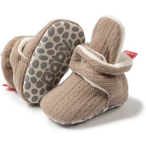 Meckior Newborn Infant Baby Girls Boys Warm Fleece Winter Booties First Walkers Slippers Shoes