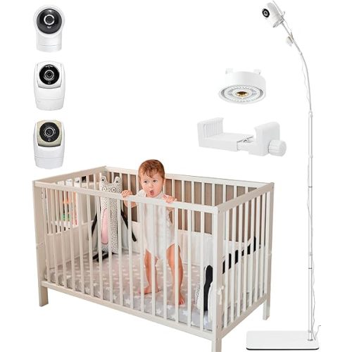Upgraded Universal Baby Monitor Floor Stand Holder for VTech VM901 VM928HD VM5463 VM819 and for Nanit Pro Cameras, Stable Silent Base, Height Adjustable, Easy Assembly, No Tools or Wall Damage