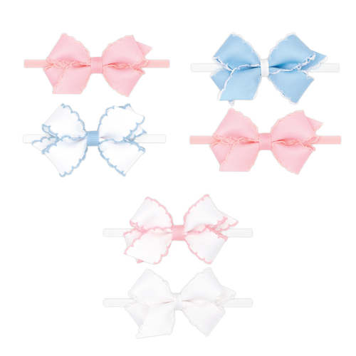 Mini Moonstitch Grosgrain Two Pack Headband Bows
