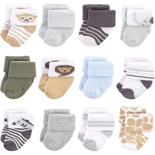 Hudson Baby Unisex Cotton Rich Newborn and Terry Socks