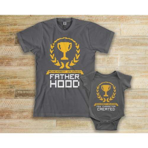 Achievement Unlocked Men's T-shirt and Infant Bodysuit Dad - Etsy