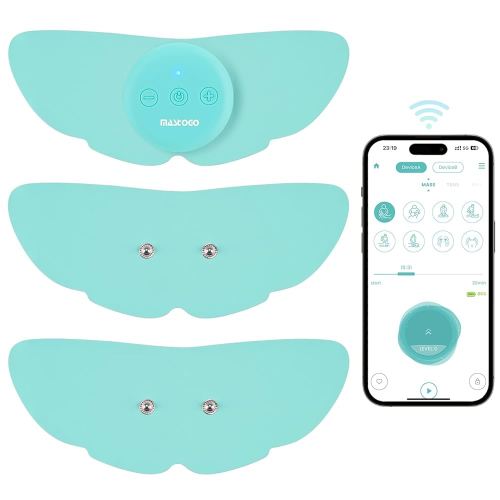 Wireless Tens Unit Muscle Stimulator for Pain Relief, 26 Mode 25 Intensity APP Controlled Bluetooth Wireless TENS & EMS Muscle Stimulator - Used to Relieve Pain in All Parts of The Body (Blue)