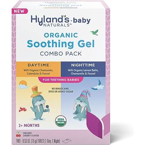 Hyland's Baby - Organic Day/Night Soothing Gel Combo Pack, Natural Relief of Oral Discomfort, Irritability & Swelling, Easy-to-Apply, Ages 2 Months & Up, 1.06 Ounce (2 Tubes of 0.53 oz.)