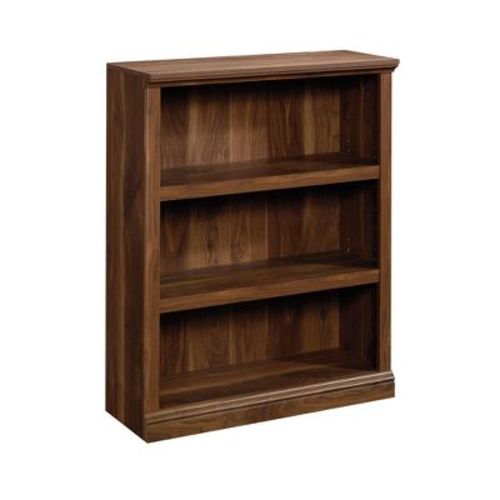 44" 3 Shelf Bookcase Vintage Brown - Sauder: Mid-century Modern, Mdf, Metal Hardware
