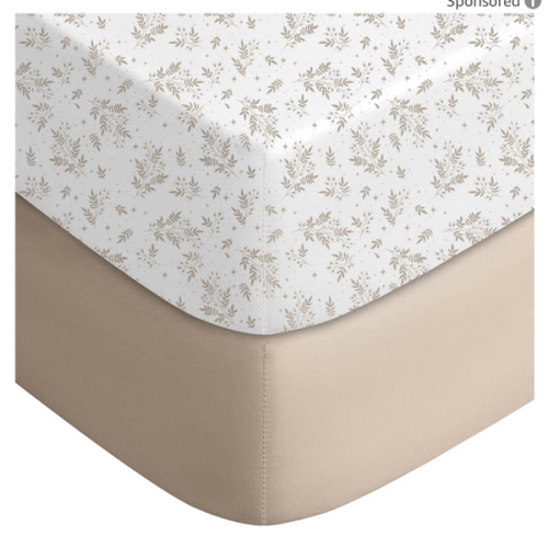 Yoofoss Baby Crib Sheets for Boys Girls, Fitted Crib Sheet 2 Pack for Standard Crib and Toddler Mattress, Super Soft Microfiber Baby Sheet 28x52x8in(Brown+Leaf)