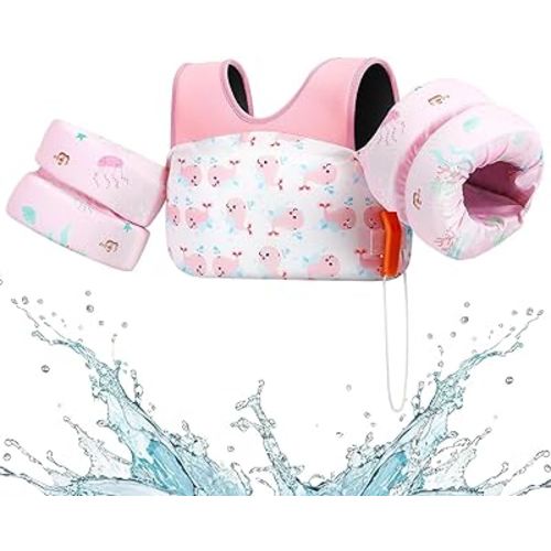 HeySplash Swim Vest for Kids, Toddler Pool Floaties Fit 20-50/70 Lbs, Children Swimming Vest with Adjustable Strap, Swim Jacket Water Wing Arm Float, Puddle Sea Beach Boat Jumper Boy Girl Baby