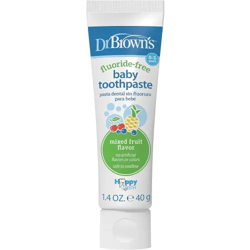 Dr. Brown's Fluoride-Free Baby Toothpaste,Infant & Toddler Oral Care,Mixed Fruit,1-Pack,1.4oz/40g,0-3 years