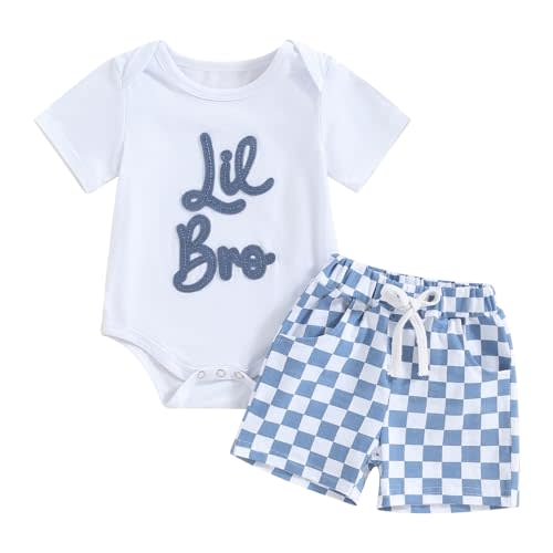 Bonangber Toddler Baby Boy Summer Clothes Letter Short Sleeve T Shirt/Romper Casual Shorts Set Brother Matching Outfits