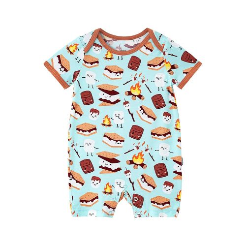 Baby Boys Girls Rompers Jumpsuits Toddler Short Sleeve Infant Sleep and Play Romper Viscose from Bamboo Pajamas