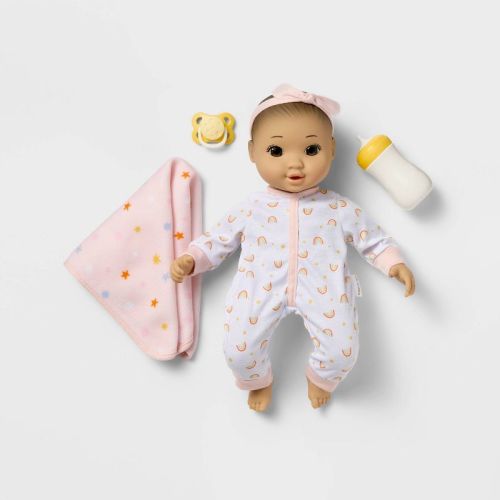14" Nurturing Baby Doll - Brown Hair + Brown Eyes - Gigglescape™