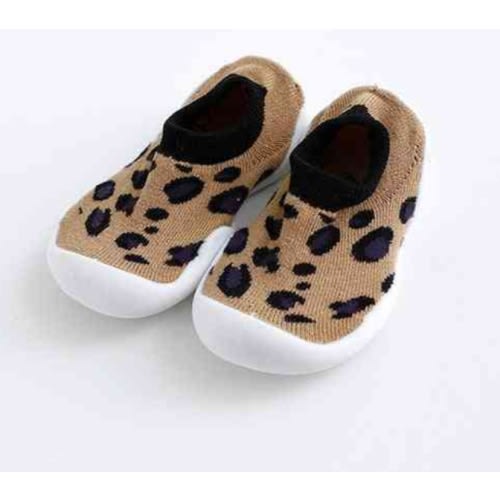 Baby Sock Shoes - Brown Leopard – Grookz Shoes