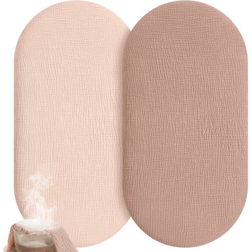 Unnivoll Muslin Bassinet Sheets Boy Girl, 100% Cotton Fitted Bassinet Sheet Set 2 Pack Bassinet Mattress Sheets Universal Fit for Rectangle, Round, Oval, Hourglass Mattress, Soft Breathable
