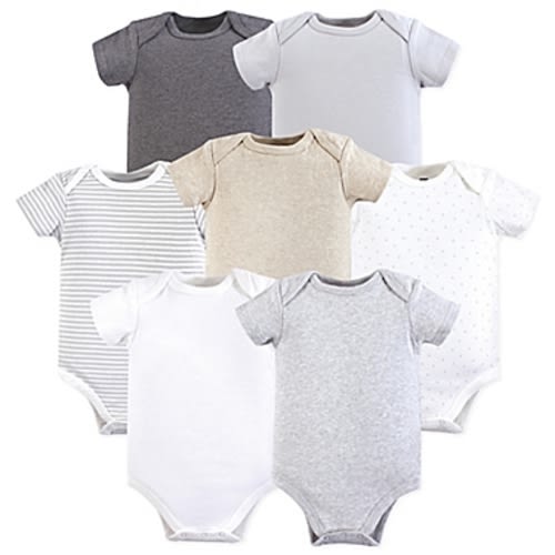 Hudson Baby® - 0-3 Months 7-Pack Hanging Bodysuits in BeigeHudson Baby®