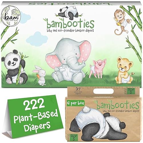 Bambooties Diapers - Small Size 1 to 2, 8-18 lbs (222 ct)