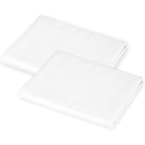 American Baby Company 2-Pack 100% Cotton Percale Fitted with Elastic Corners Day Care Mat Sheet, White, 24" x 48" x 4", Soft Breathable, for Boys and Girls