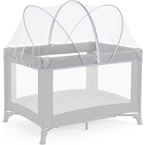 Orzbow Pack N Play Cover Tent | Mosquito Net for Pack and Play, Travel Crib, and Playpen, Bassinet Cover for Cats with 2-Way Zipper, Breathable Baby Mosquito Netting | Portable Crib Canopy Tent, White