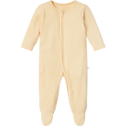 Baby Clever Zip Footie, Newborn, Ribbed Yellow