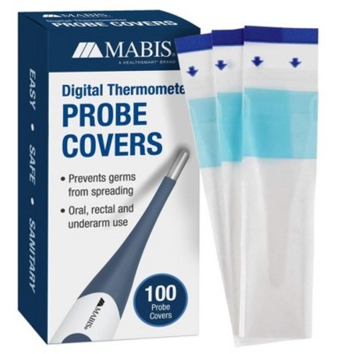 MABIS Disposable Digital Thermometer Probe Covers – 100 Count, Oral, Rectal, Underarm