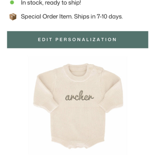 Personalized Knit Sweater Bubble Romper | Ash