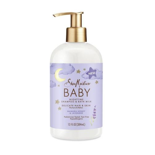 Sheamoisture Baby Manuka Honey & Lavender Pump Nighttime Shampoo & Bath Milk For Delicate Hair & Skin - 13 Fl Oz