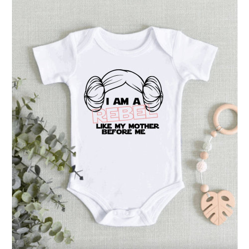 Princess Leia Rebel Onesie®, Star Wars, Mandalorian, Mandelorian baby, grogu baby, baby yoda, personalized Onesie®, Leia baby, Leia Onesie®