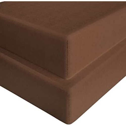 FLXXIE Microfiber Fitted Crib Sheets, 2 Pack Soft and Cozy Toddler Fitted Sheets for Standard Crib and Toddler Mattresses, 28x52, Brown
