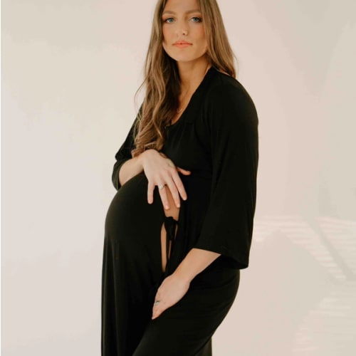 Lila Labor & Postpartum Gown in Black