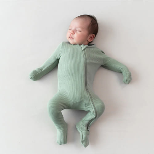 long sleeve two way ribbed zipper footie | thyme