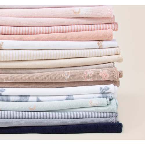Solid Organic Cotton Burp Cloths 5 Pack - Pink Sand