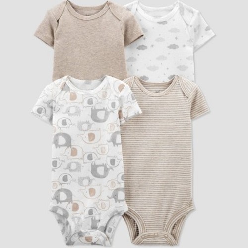 Baby 4pk Elephant Bodysuit - Just One You® made by carter's Gray
